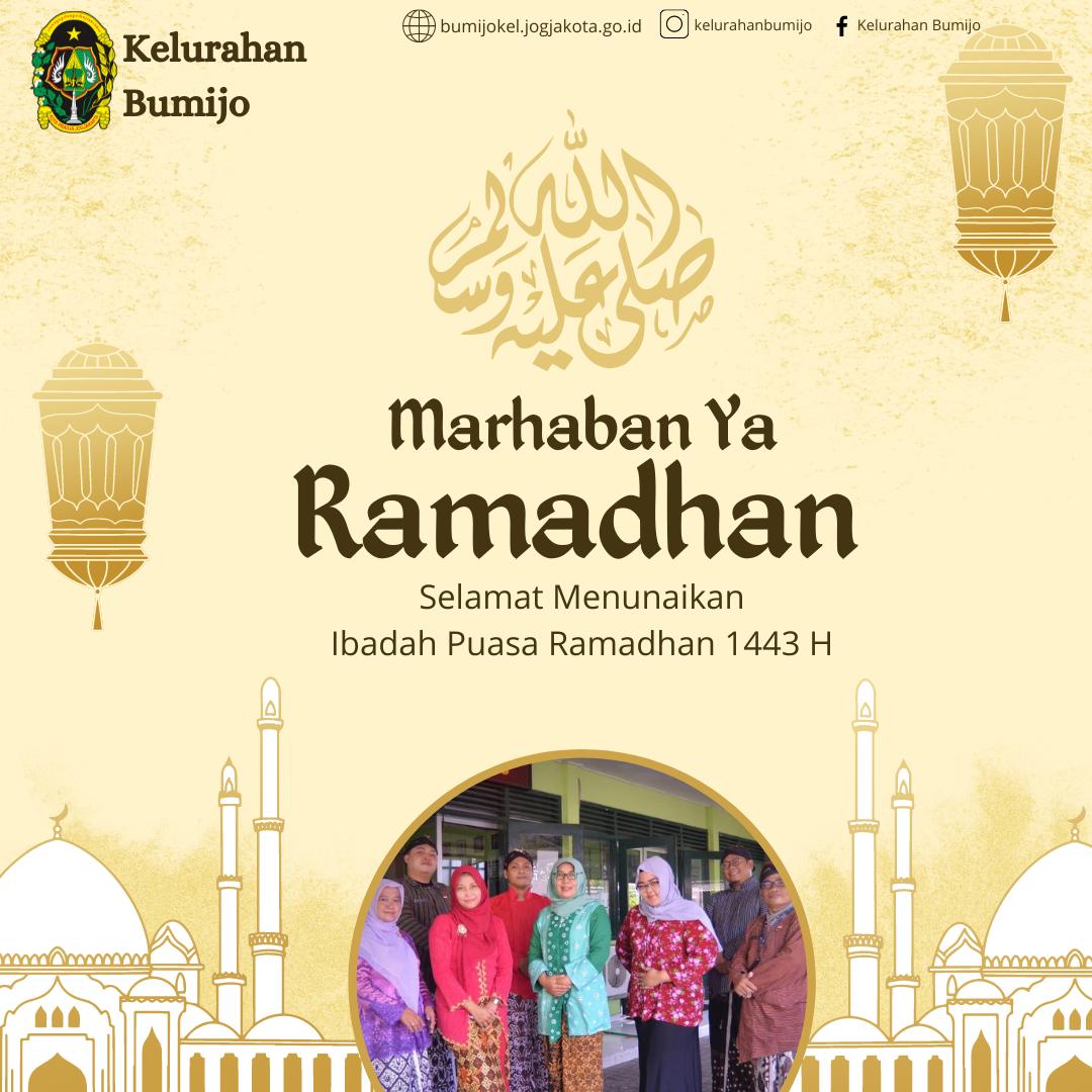 Kelurahan Bumijo mengucapkan selamat menunaikan Ibadah Puasa Ramadhan 1443 H